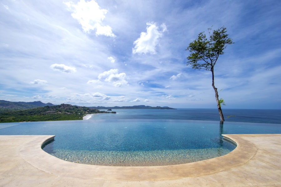 saltwater infinity pool with ocean views